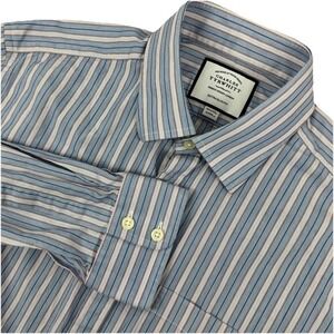 CHARLES TYRWHITT‎ Mens Long Sleeve Button Shirt Striped - Extra Slim Fit 16.5 33